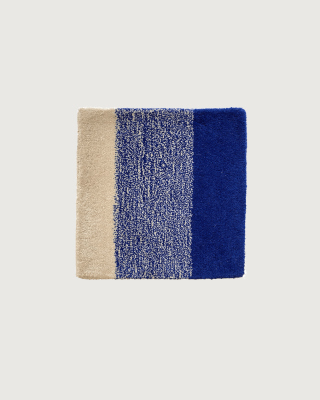 Rug Wool Swatch Cobalt Blue Ecru