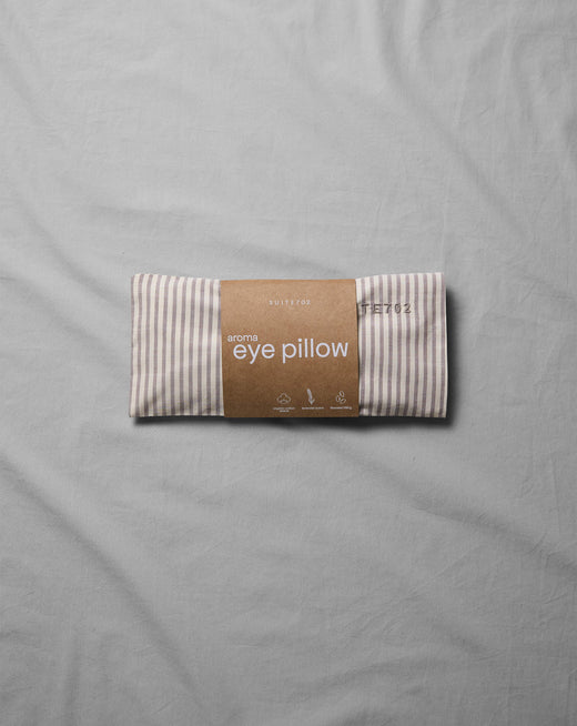 Aroma Eye Pillow Stripe Brown Ecru