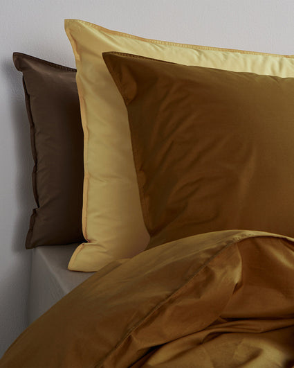 Duvet Cover Set Cotton Khaki Gold