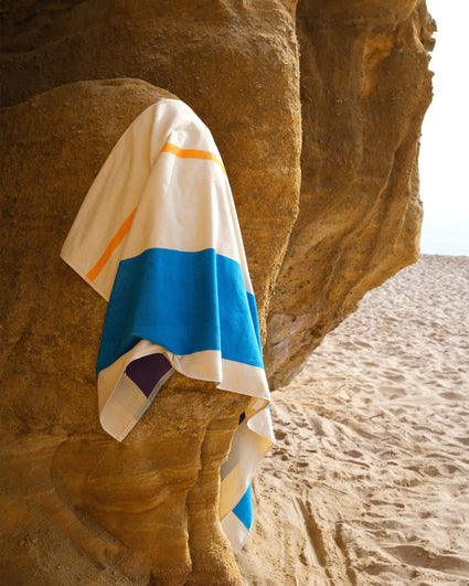 Beach towel Aqua Orange Purple Yellow