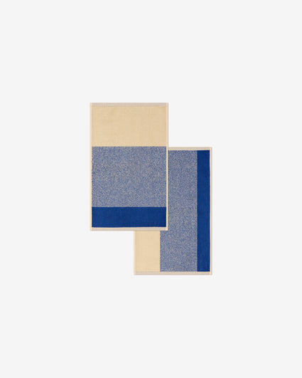 Guest Towel Set Blend Cobalt Blue Ecru (2 pcs)