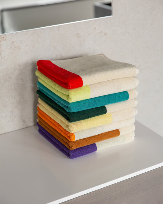 Towel Set Turquoise Red Lime Dark Green (4 pcs.)