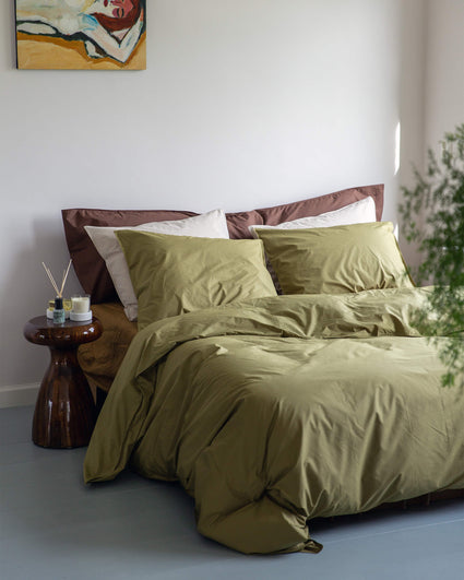 Bedding Set Cotton Olive Green