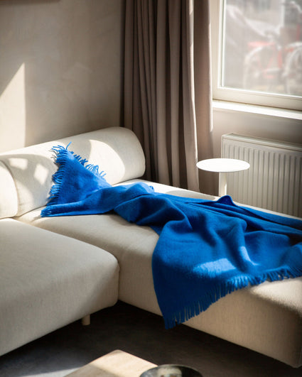 Mohair Throw Cloud Cobalt Blue