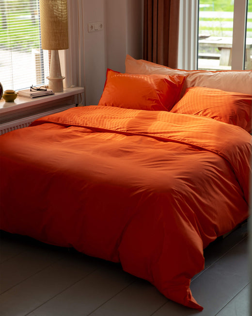Duvet Cover Set Cotton Poppy Orange