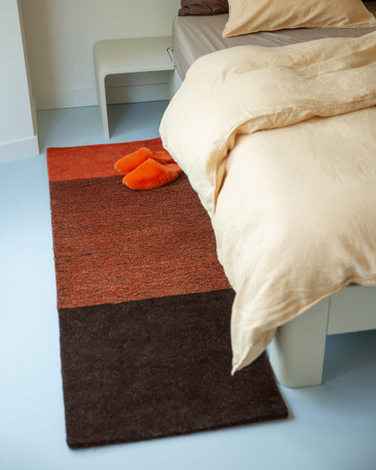 Rug Wool Horizontal Poppy Orange Brown