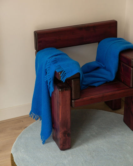 Mohair Throw Cloud Cobalt Blue