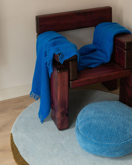 Mohair Throw Cloud Cobalt Blue
