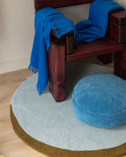 Carpet Wool Eclipse Sky Blue Dark Olive