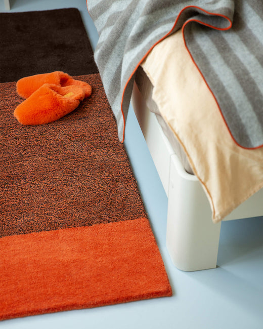 Rug Wool Horizontal Poppy Orange Brown