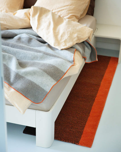 Rug Wool Vertical Poppy Orange Brown