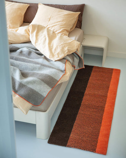 Rug Wool Vertical Poppy Orange Brown