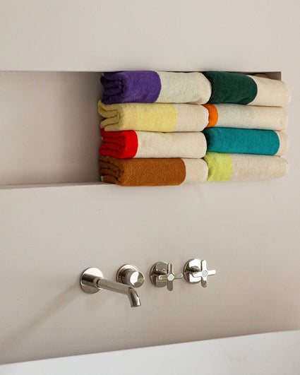 Towel Set Turquoise Red Lime Dark Green (4 pcs.)