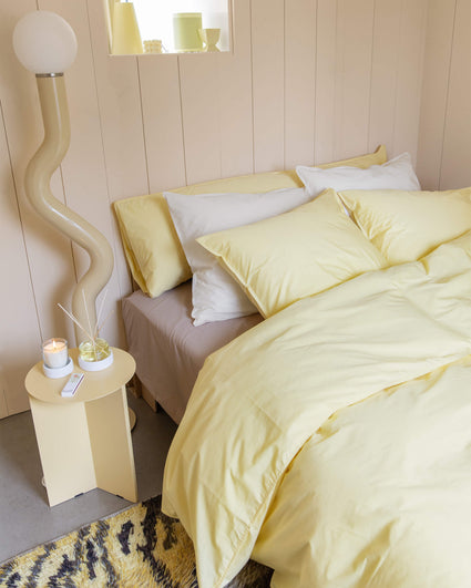 Duvet Cover Cotton Butter Yellow