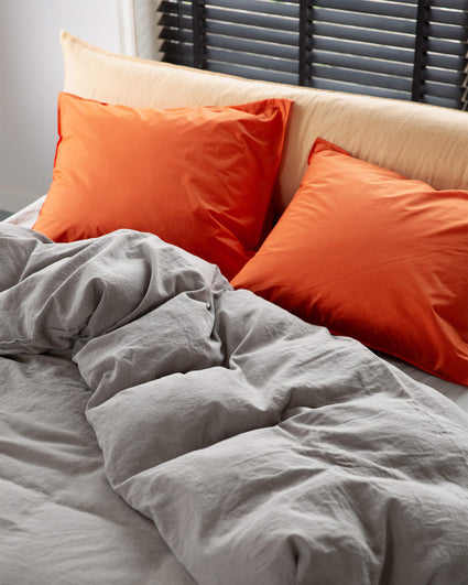 Pillowcase Cotton Poppy Orange