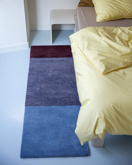 Rug Wool Horizontal Sky Blue Burgundy
