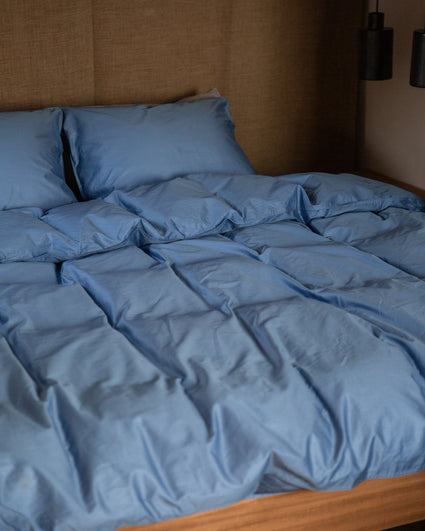 Duvet Cover Satin Ocean Blue