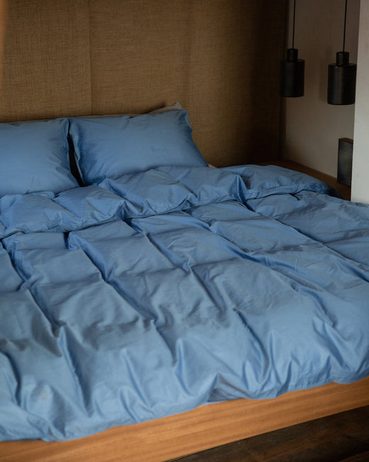 Duvet Cover Satin Ocean Blue