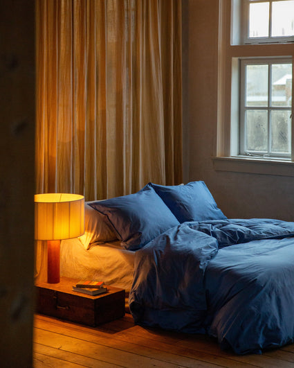 Bedding Set Satin Ocean Blue