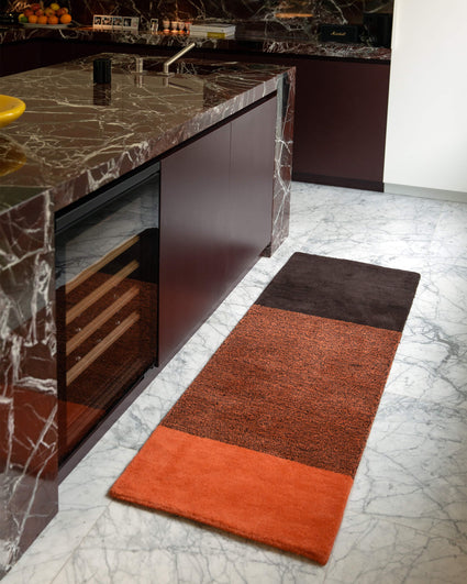 Rug Wool Horizontal Poppy Orange Brown