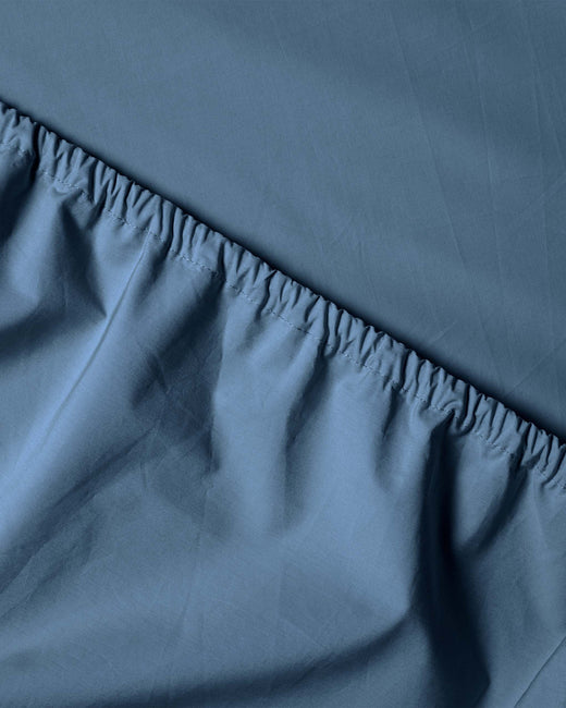Cotton Fitted Sheet Quiet Blue