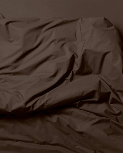 Duvet Cover Set Cotton Coffee Brown