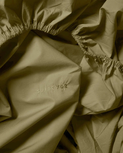 Fitted Sheet Cotton Olive Green