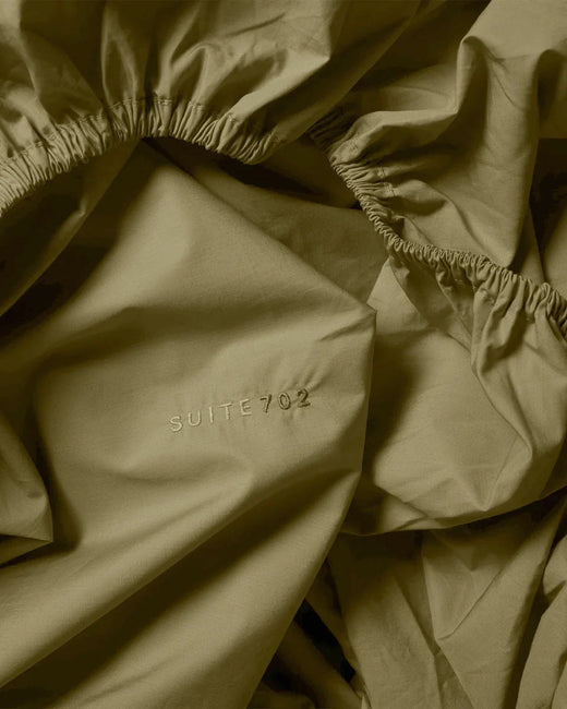 Fitted Sheet Cotton Olive Green