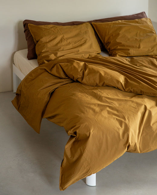 Duvet Cover Cotton Khaki Gold