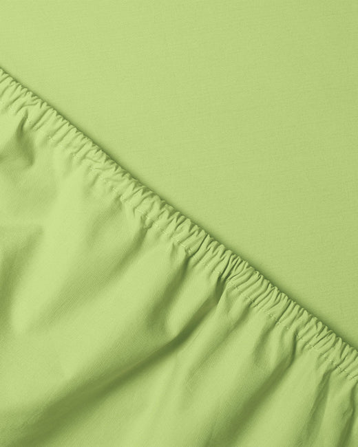 Fitted Sheet Cotton Spring Green