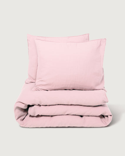 Linen Bedding Set Shell Pink