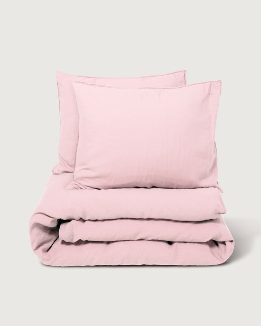 Linen Bedding Set Shell Pink