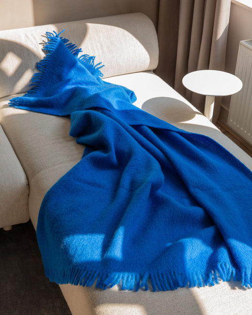 Mohair Throw Cloud Cobalt Blue