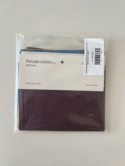 Fabric Swatch Percale Update August 2026 - Mango, Plum Noir & Quiet Blue