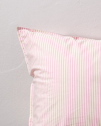 bedMATE Pillowcase Stripe Cotton Pink Ecru