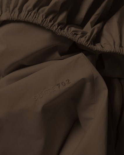 Fitted Sheet Cotton Coffee Brown