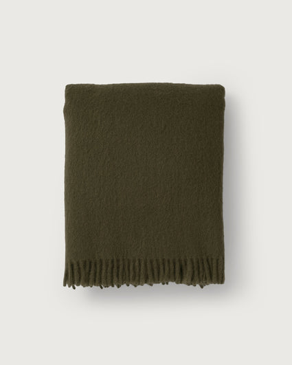 Mohair Throw Cloud Dark Olive