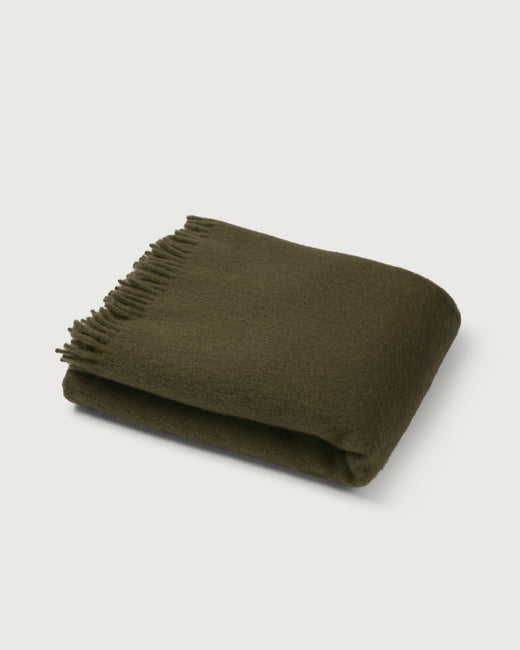 Mohair Throw Cloud Dark Olive
