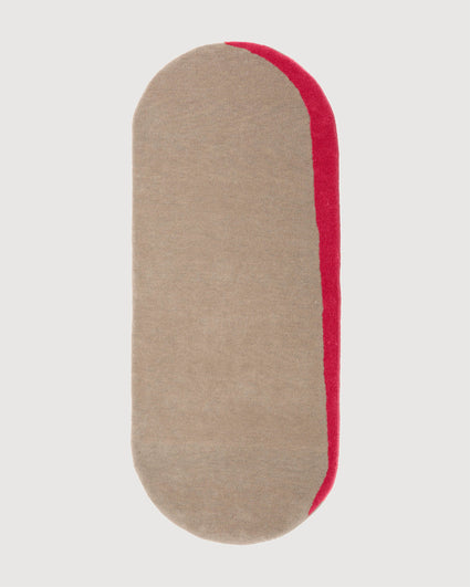 Rug Wool Eclipse Oval Taupe Berry Red