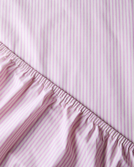 Hoeslaken Katoen Streep Pink Ecru