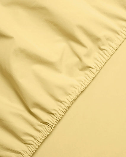 Fitted Sheet Cotton Butter Yellow
