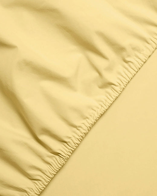 Fitted Sheet Cotton Butter Yellow