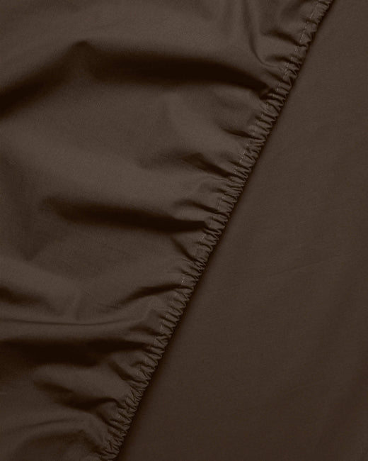 Fitted Sheet Cotton Coffee Brown