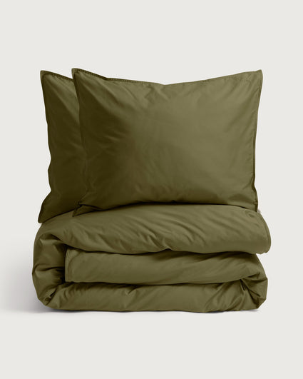 Duvet Cover Set Sateen Khaki Green