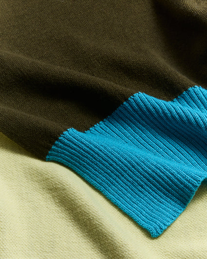 Merino Plaid Dark Olive Yellow Turquoise