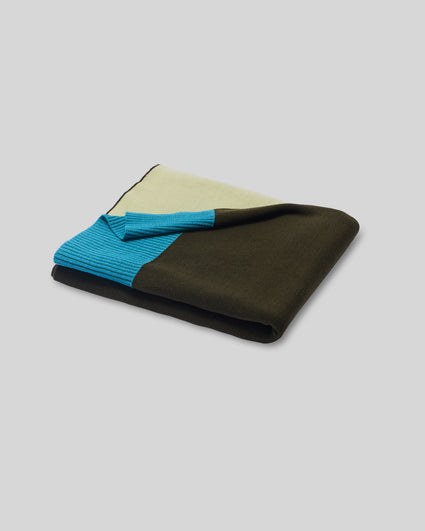Merino Plaid Dark Olive Yellow Turquoise