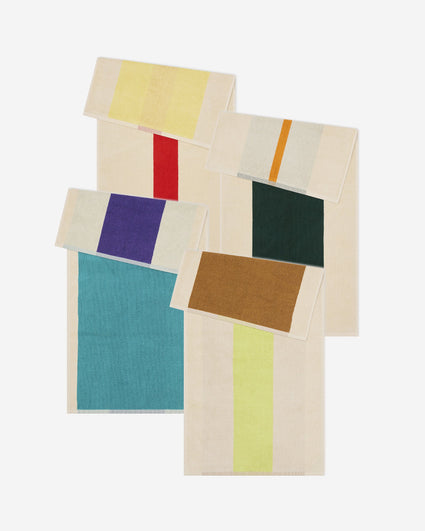 Towel Set Turquoise Red Lime Dark Green (4 pcs.)