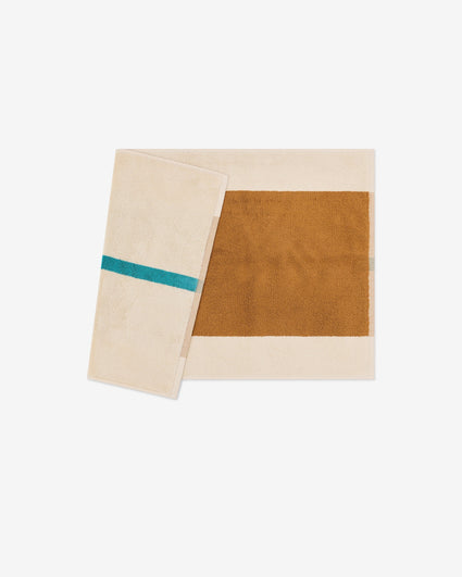 Bath Mat Toffee Turquoise