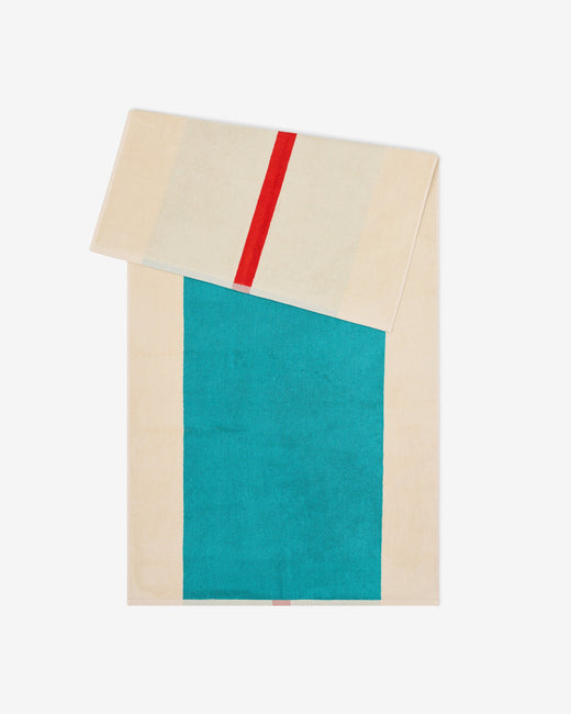 Bath Towel Red Turquoise