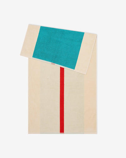 Bath Towel Red Turquoise